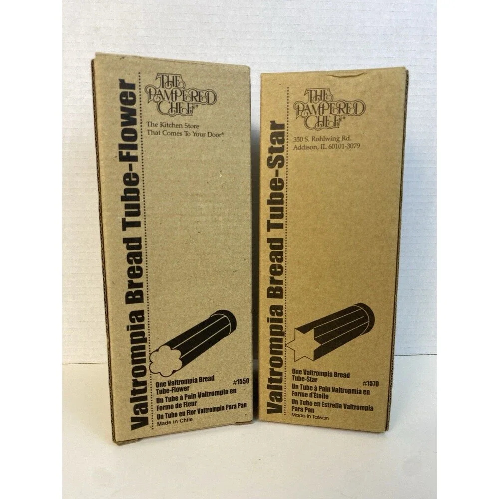 NEW Bread Tubes Pampered Chef (1 Star 1570 and 1 Flower 1550) Each is NIB